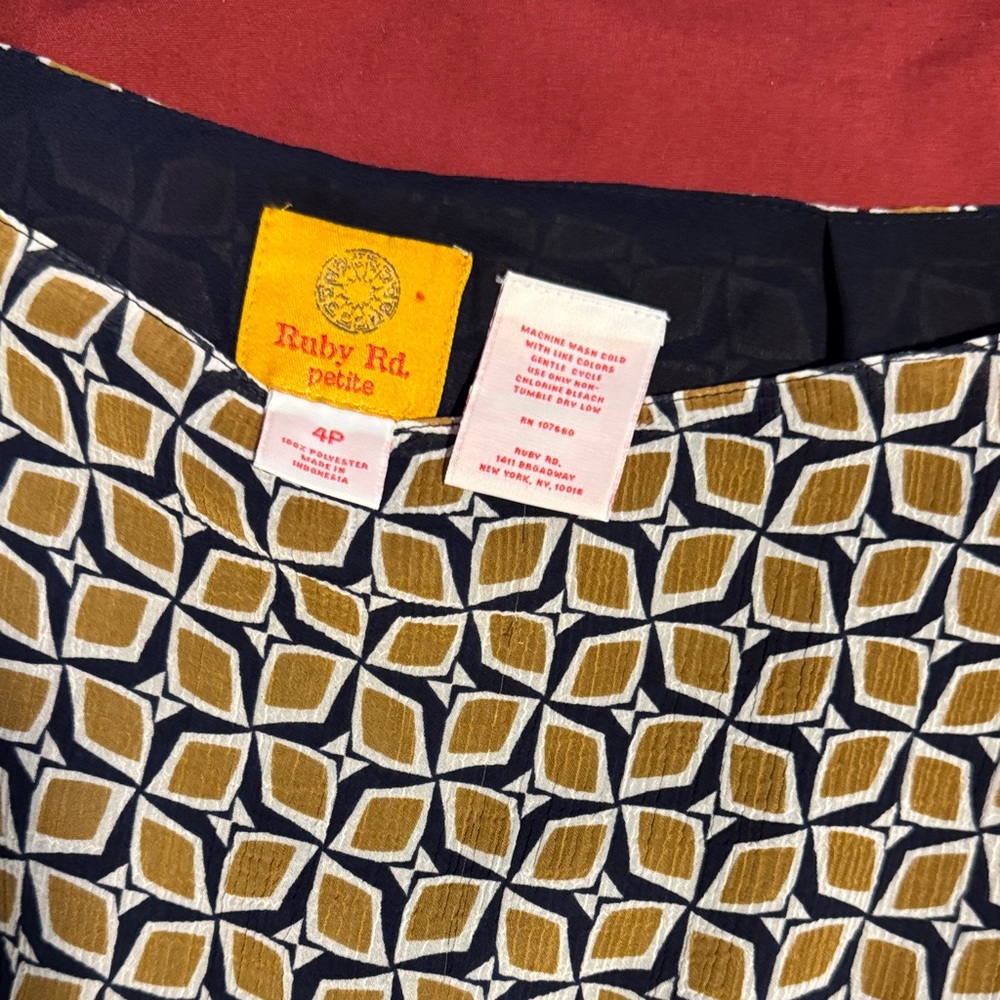 Ruby Rd. A-Line Skirt with Geometric Design - Picture 2 of 3